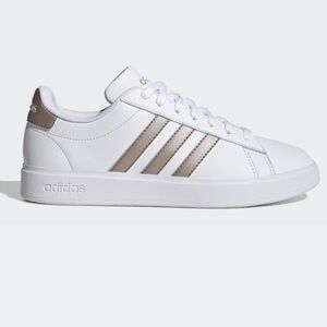 Adidas Court Shoes 2.0 Cloud Foam White Leather Platinum Stripe Comfort Sneakers